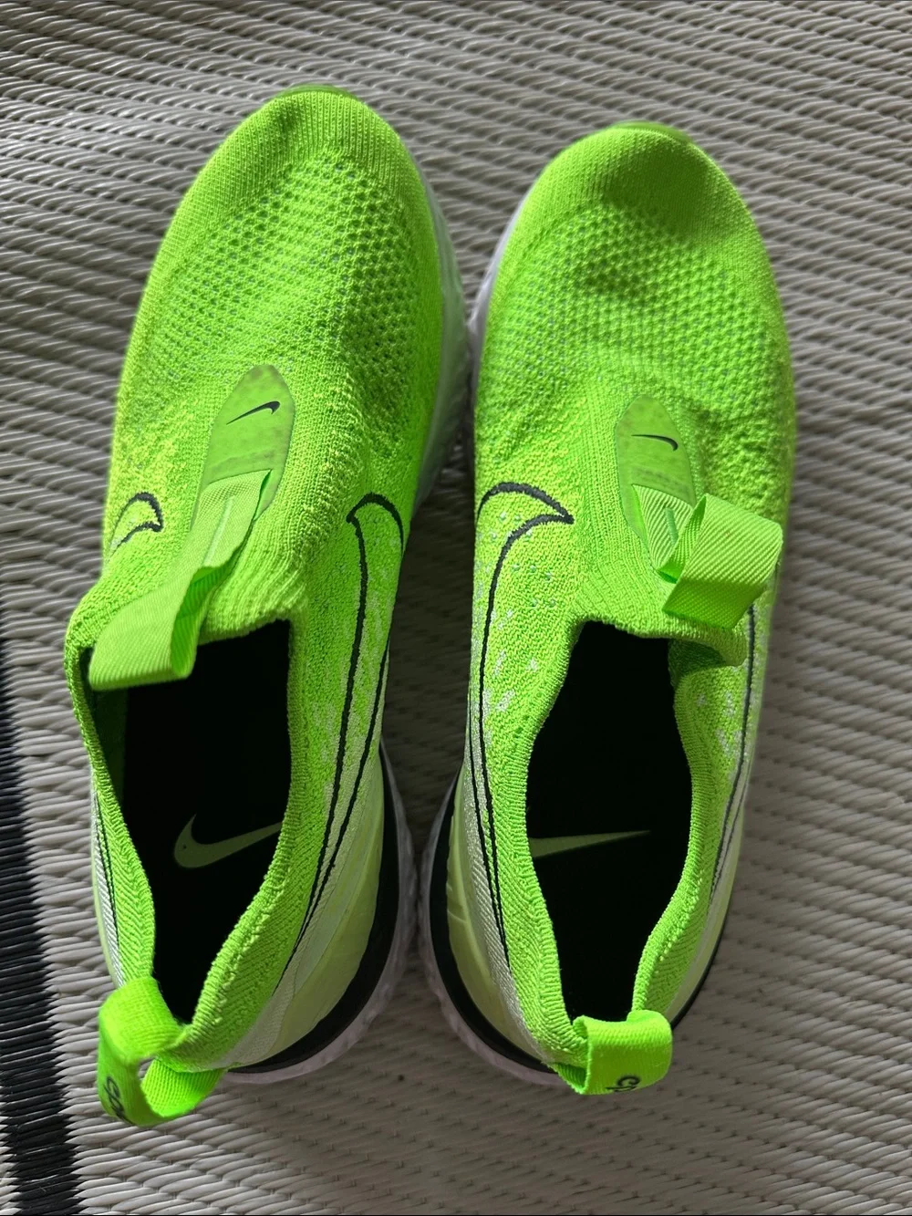 Nike Kids Neon Green Slip-On Running Sneakers